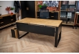 DEERHORN® Kancelářský stůl z dubového dřeva a černého kovu se zástěnou